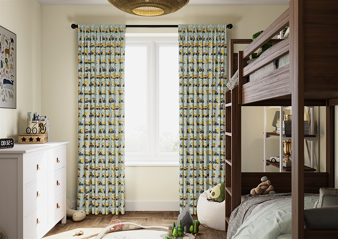 Construction Crew, Cement Grey - Made to Measure Curtains - Image 3